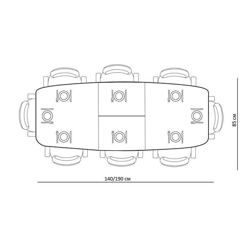 Стол обеденный Kenner DF1550 Черный / Мрамор серый глянец