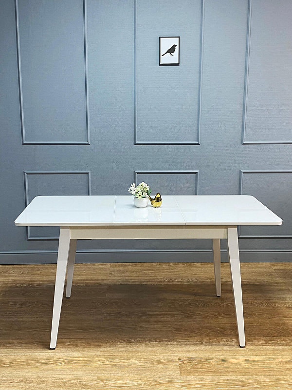 Стол обеденный KENNER 1100M Белый / Стекло белое