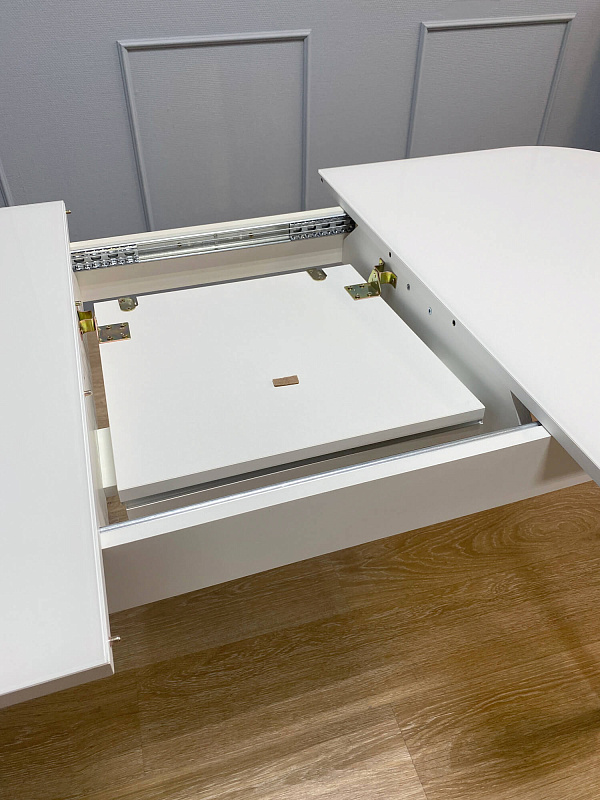 Стол обеденный Kenner 1300M Белый / Стекло белый глянец