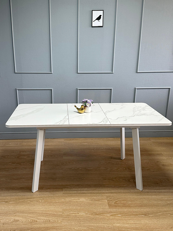 Стол обеденный Kenner AA1200 Белый / Мрамор белый