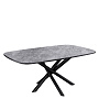 Стол обеденный Kenner DF1550 Черный / Мрамор серый глянец