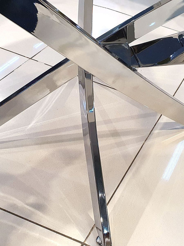 Стол обеденный KENNER R1100 Хром / Стекло белый глянец