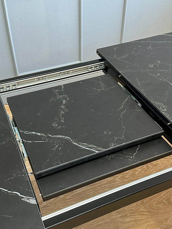 Стол обеденный Kenner KS1200 Черный / Мрамор черный