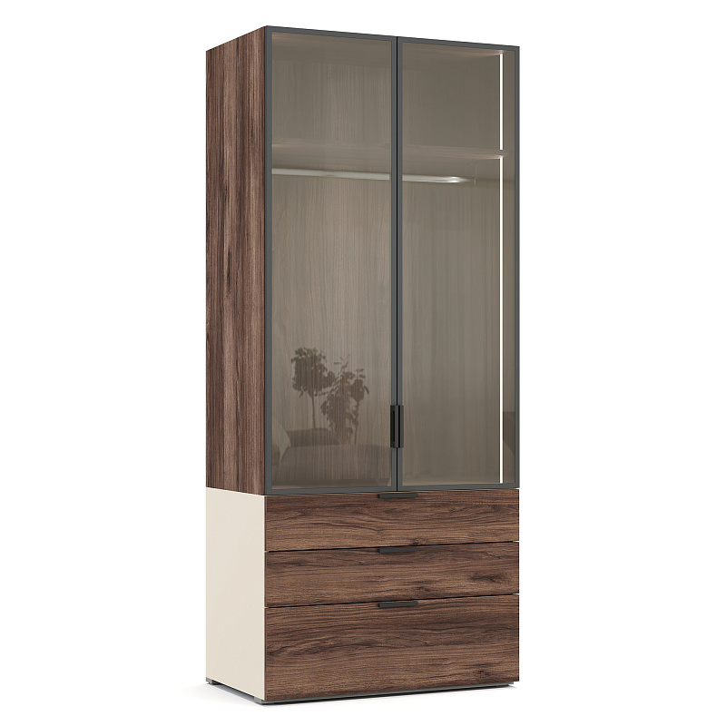 Двухдверный шкаф со стеклянным фасадом Napoli NP331.4.F