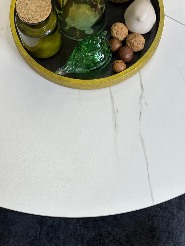 Стол обеденный Kenner R1000 Черный / Мрамор белый