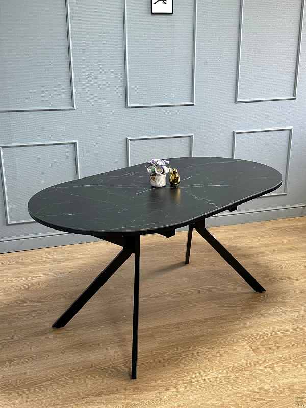 Стол обеденный Kenner DO1100 Черный / Мрамор черный