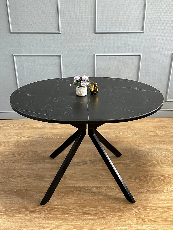 Стол обеденный Kenner DO1100 Черный / Мрамор черный
