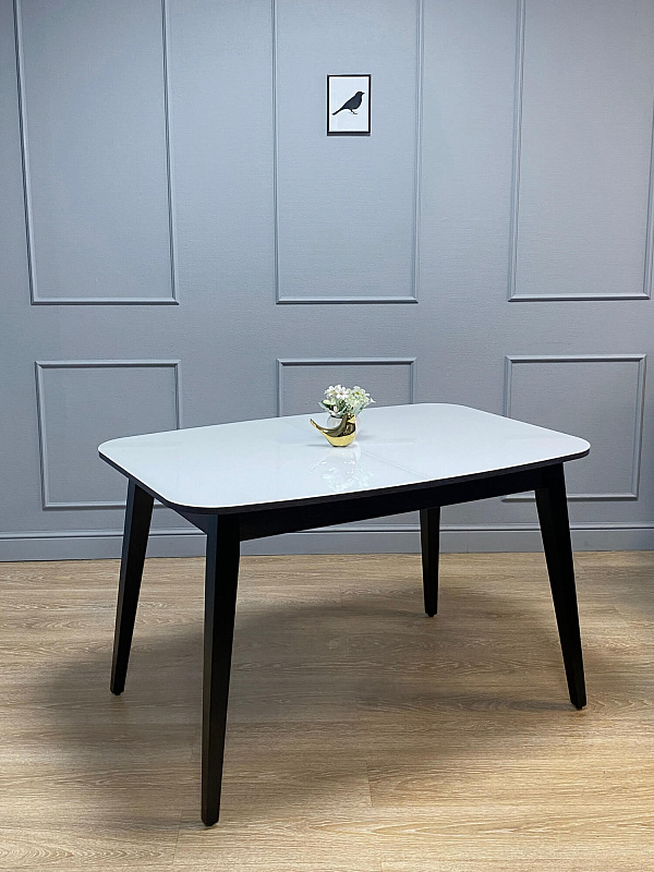 Стол обеденный Kenner 1200M Венге / Стекло белый глянец