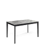 Стол обеденный Kenner KR1200 Черный / Мрамор серый глянец