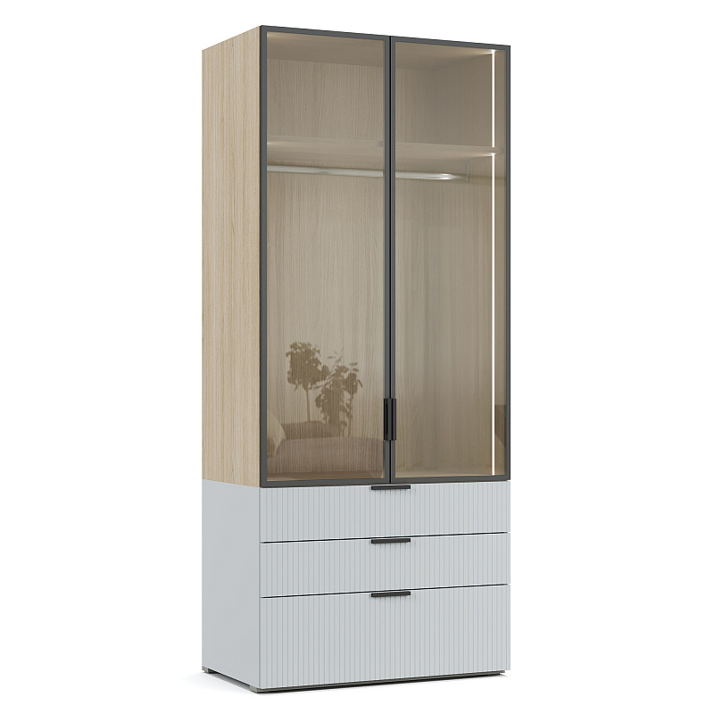 Двухдверный шкаф со стеклянным фасадом Napoli NP335.3.F