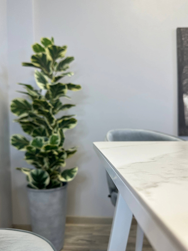 Стол обеденный Kenner AZ1200 Белый / Мрамор белый