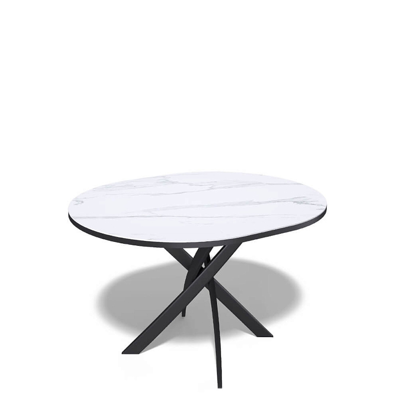 Стол обеденный Kenner R1000 Черный / Мрамор белый