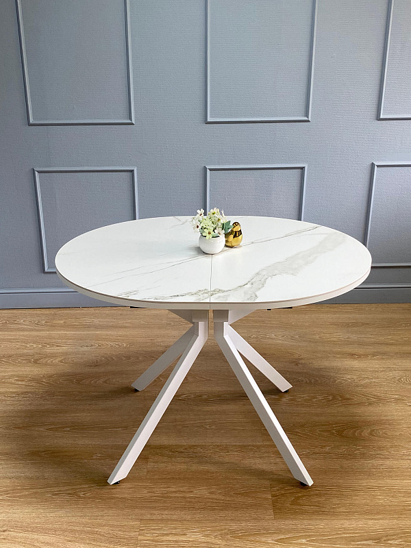 Стол обеденный Kenner DO1100 Белый / Мрамор белый