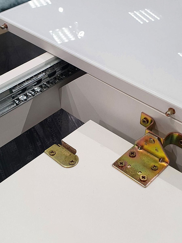 Стол обеденный KENNER K1250 Белый / Стекло белый глянец