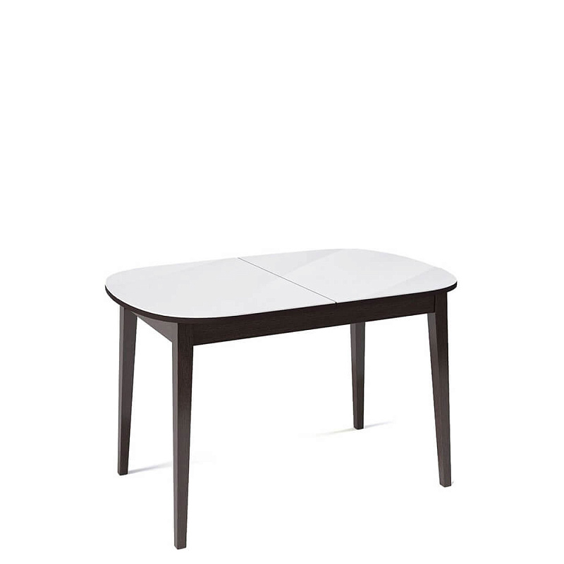 Стол обеденный Kenner 1300M Венге / Стекло белый глянец