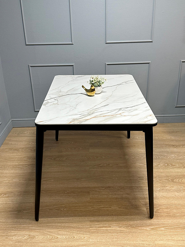 Стол обеденный Kenner KS1200 Черный / Мрамор золотой