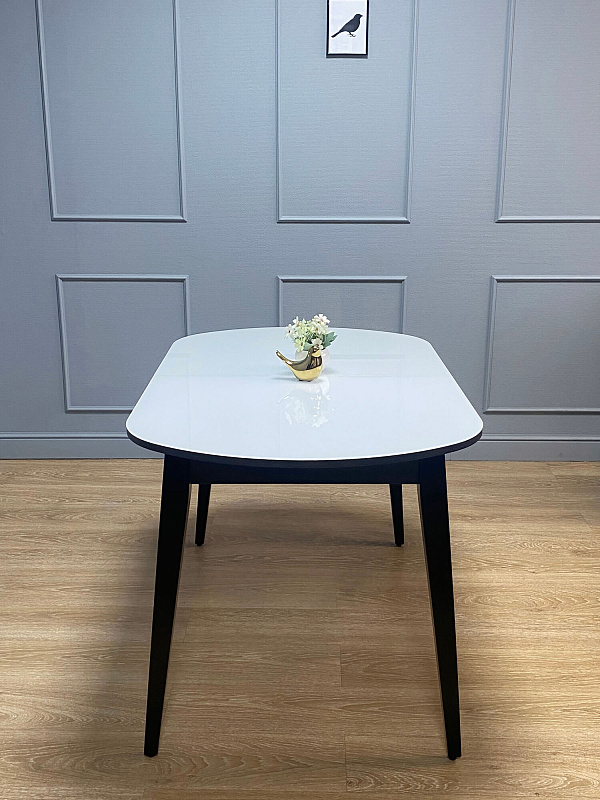 Стол обеденный Kenner 1300M Венге / Стекло белый глянец