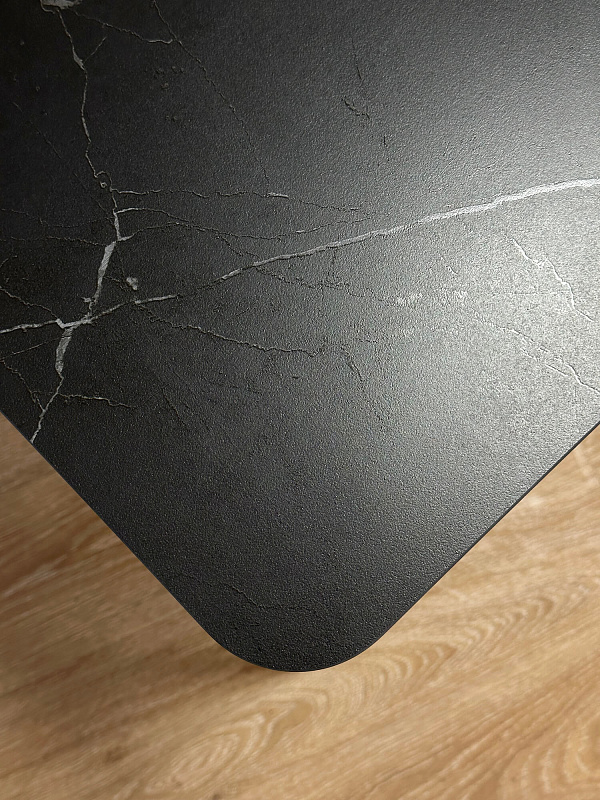 Стол обеденный Kenner KS1200 Черный / Мрамор черный