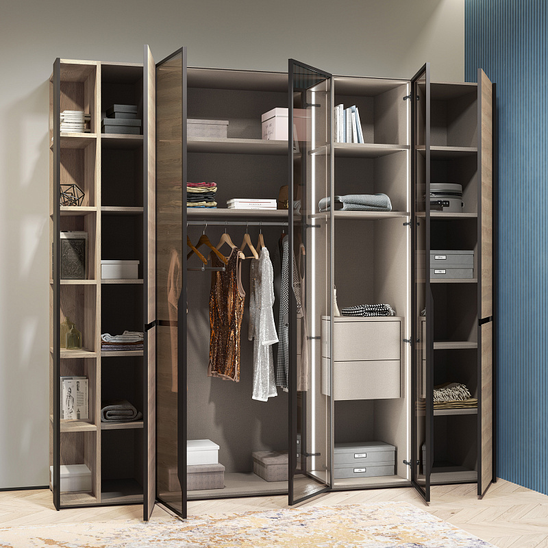 Однодверный шкаф со стеклянным фасадом Bruno BC1312.1