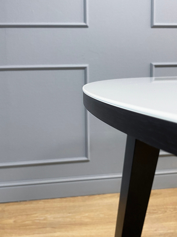 Стол обеденный Kenner 1300M Венге / Стекло белый глянец