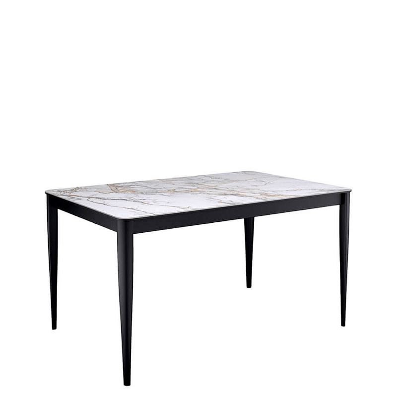 Стол обеденный Kenner KS1400 Черный / Мрамор золотой