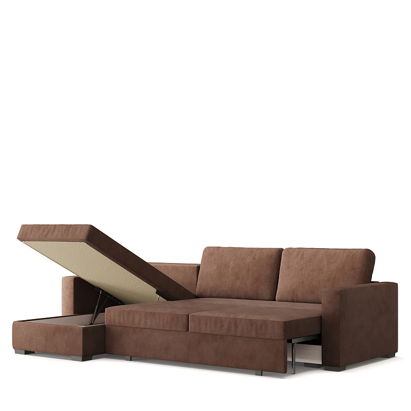Угловой диван Antau ММ111.7 с оттоманкой и механизмом Тик-Так