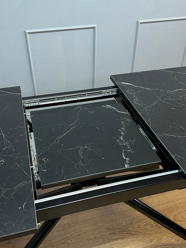 Стол обеденный Kenner DC1300 Черный / Мрамор черный