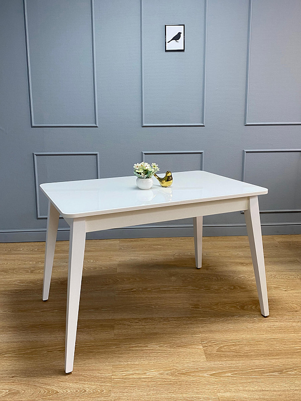 Стол обеденный KENNER 1100M Белый / Стекло белое