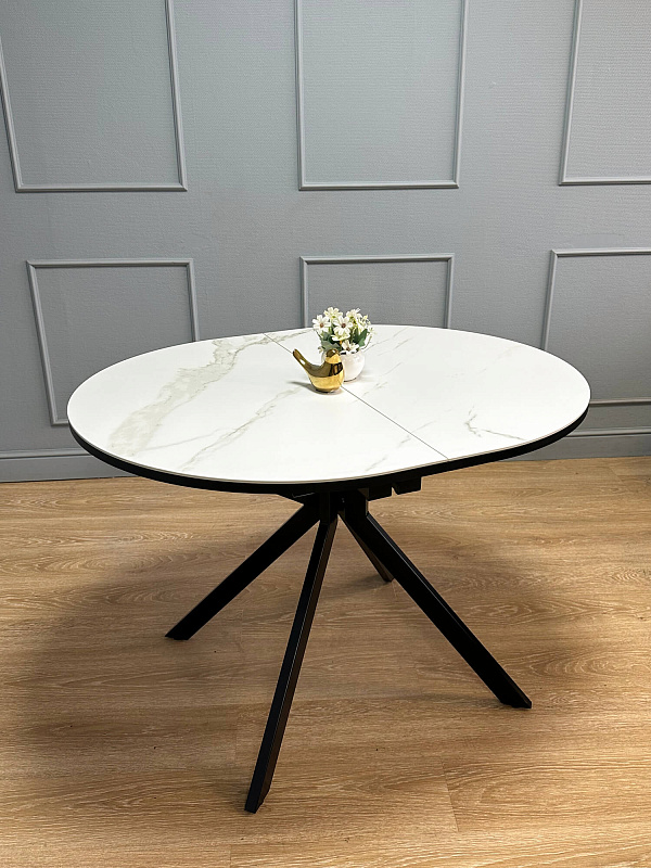 Стол обеденный Kenner DO1100 Черный / Мрамор белый