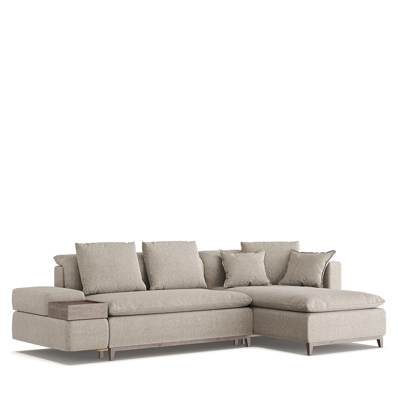 Угловой диван Lanz ММ105.10 с оттоманкой и механизмом Еврокнижка