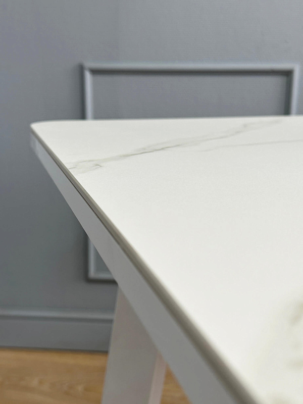 Стол обеденный Kenner AA1200 Белый / Мрамор белый