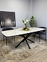 Стол обеденный Kenner DF1550 Черный / Мрамор белый глянец