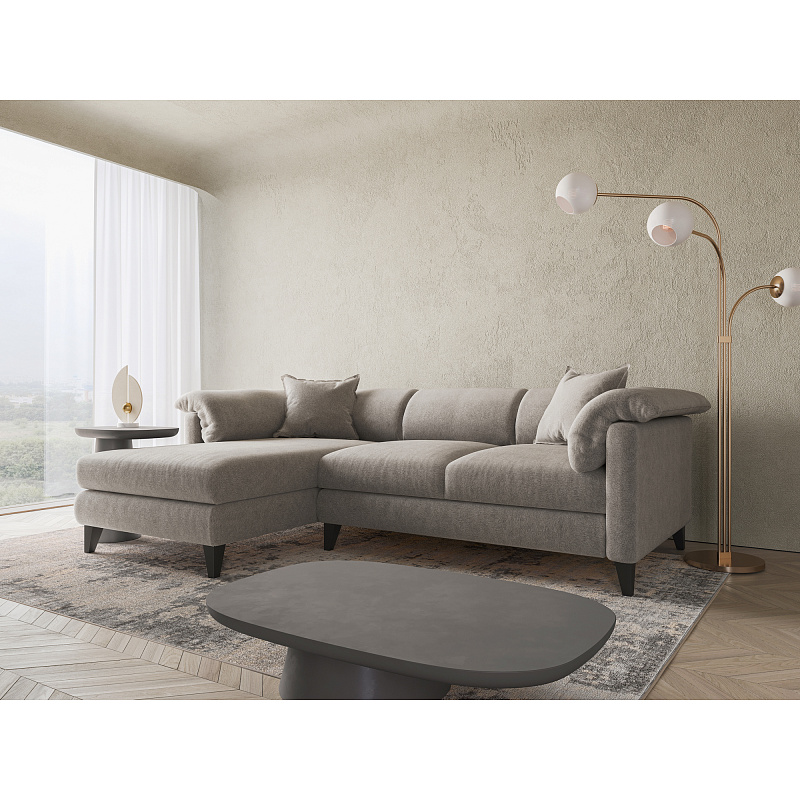 Угловой диван Tokka ММ101.8 с оттоманкой и механизмом Тик-Так