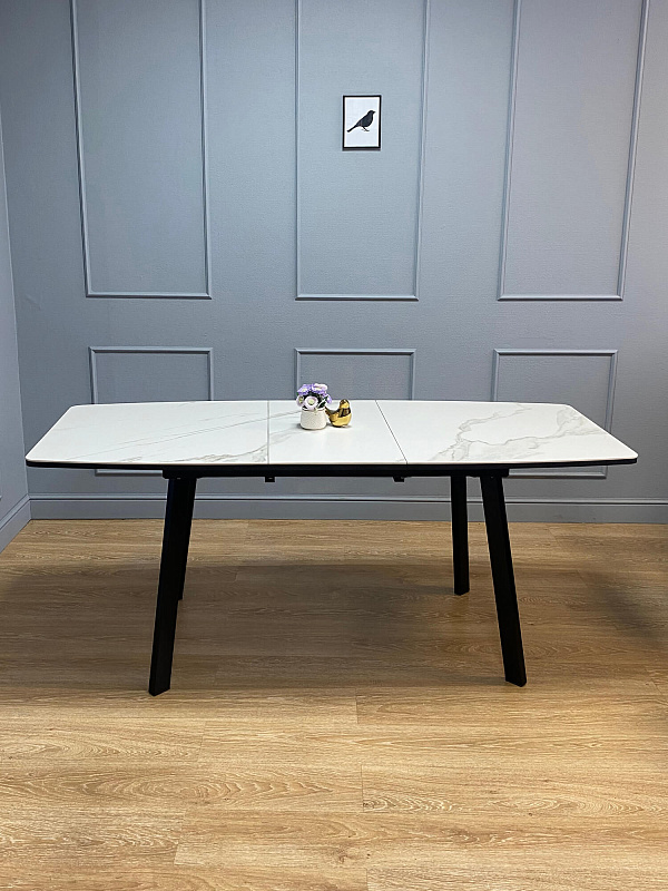 Стол обеденный KENNER AA1400 Черный / Мрамор белый