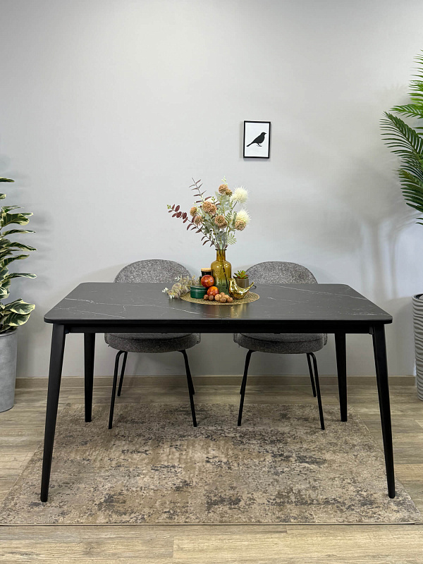 Стол обеденный Kenner KS1400 Черный / Мрамор черный