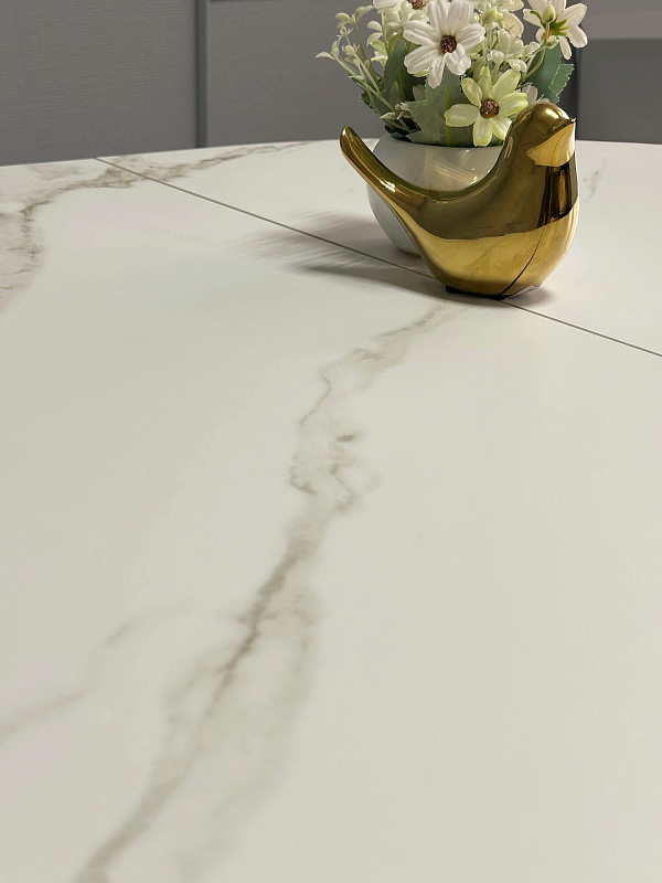 Стол обеденный Kenner DO1100 Черный / Мрамор белый