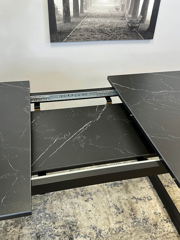 Стол обеденный Kenner AZ1200 Черный / Мрамор черный