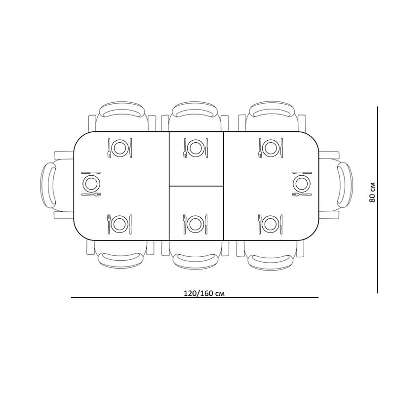Стол обеденный Kenner AZ1200 Черный / Мрамор белый