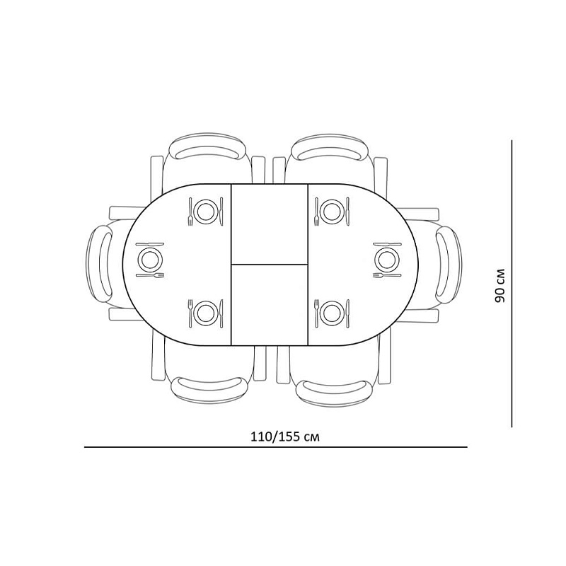 Стол обеденный Kenner DO1100 Черный / Мрамор белый