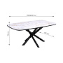 Стол обеденный Kenner DF1550 Черный / Мрамор белый глянец