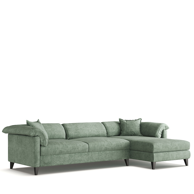 Угловой диван Tokka ММ101.12 с оттоманкой и механизмом Тик-Так