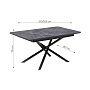Стол обеденный Kenner DK1200 Черный / Мрамор черный