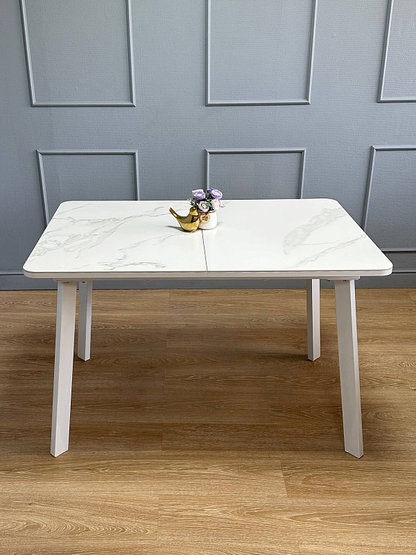 Стол обеденный Kenner AA1200 Белый / Мрамор белый