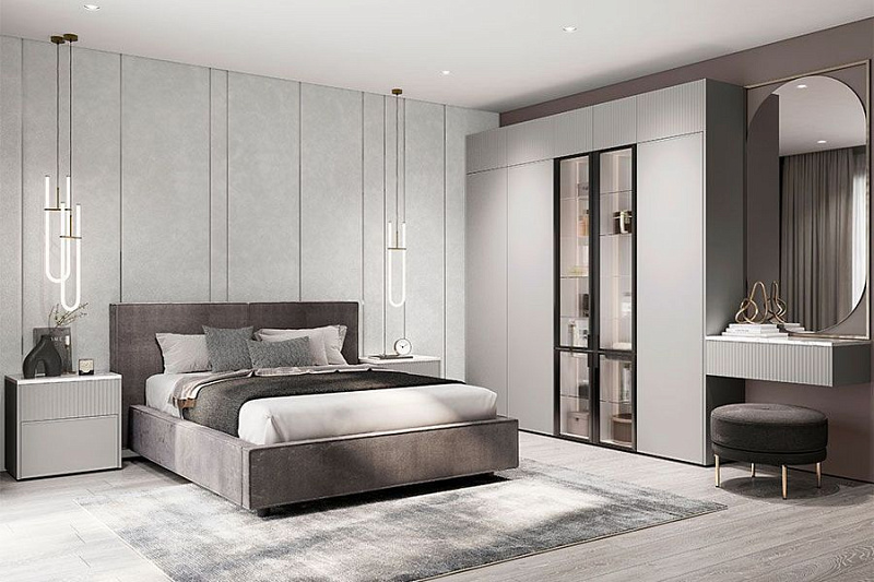 Фото Идеи и сочетания для дизайна комнат в сером цвете