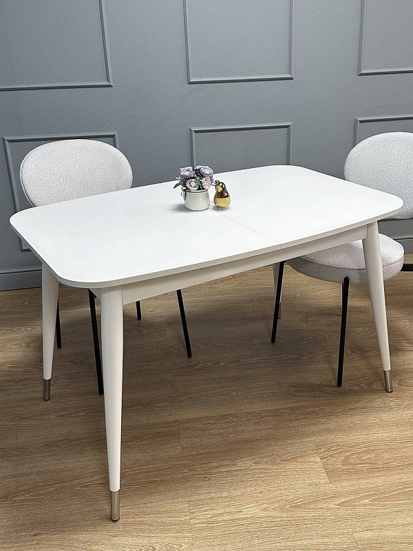 Стол обеденный KENNER K1250 Белый / Стекло белый глянец