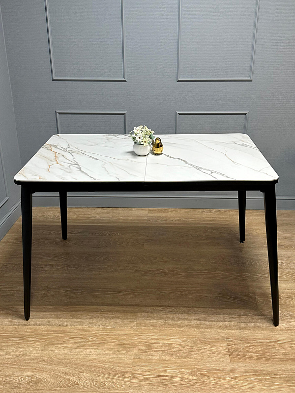 Стол обеденный Kenner KS1200 Черный / Мрамор золотой