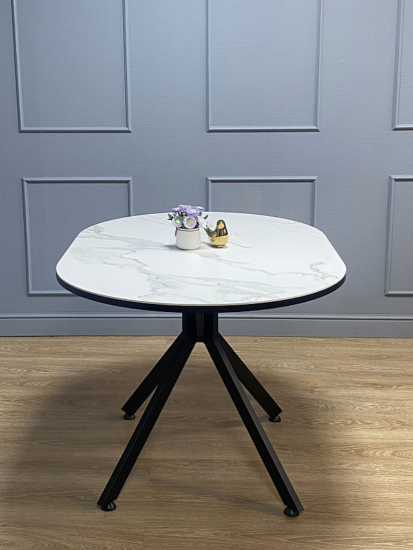 Стол обеденный KENNER DO1300 Черный / Мрамор белый