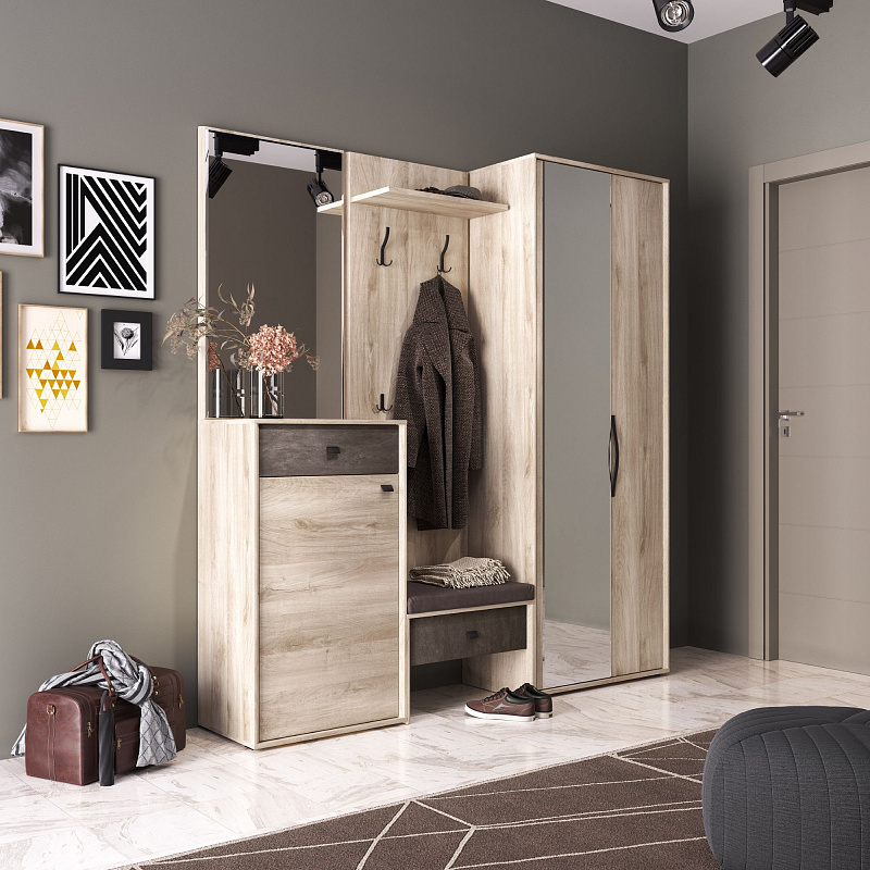 Двухдверный шкаф с зеркалом Altera AL2150.1