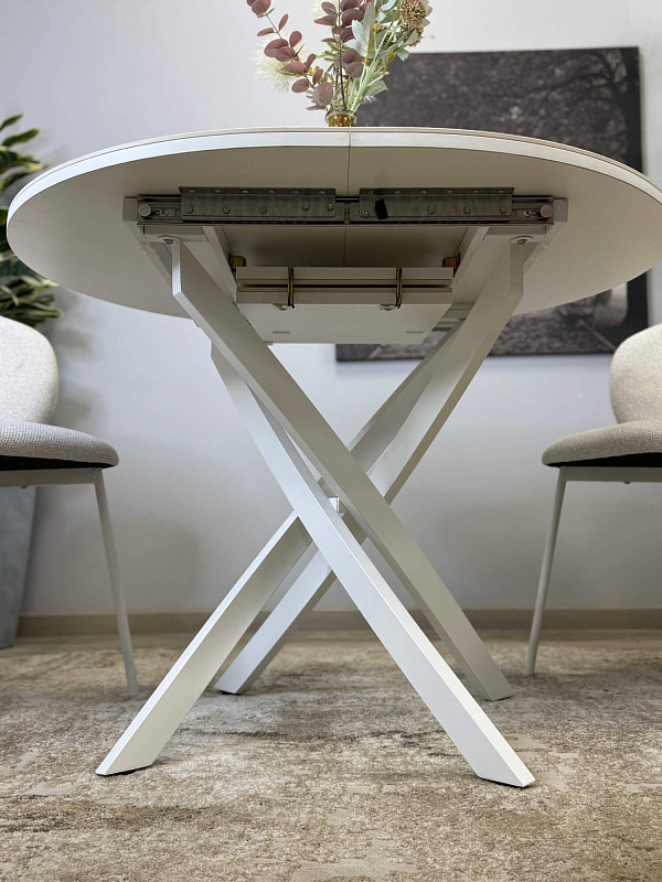 Стол обеденный Kenner R1000 Белый / Мрамор белый