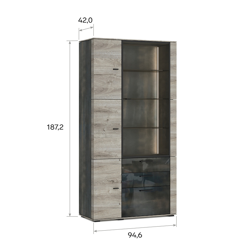 Шкаф-витрина Boston BS014.2